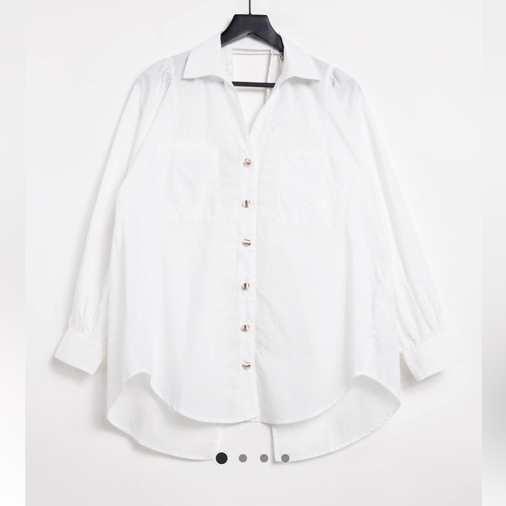 River Island White Cutout back Poplin Shirt - Large New With Tags